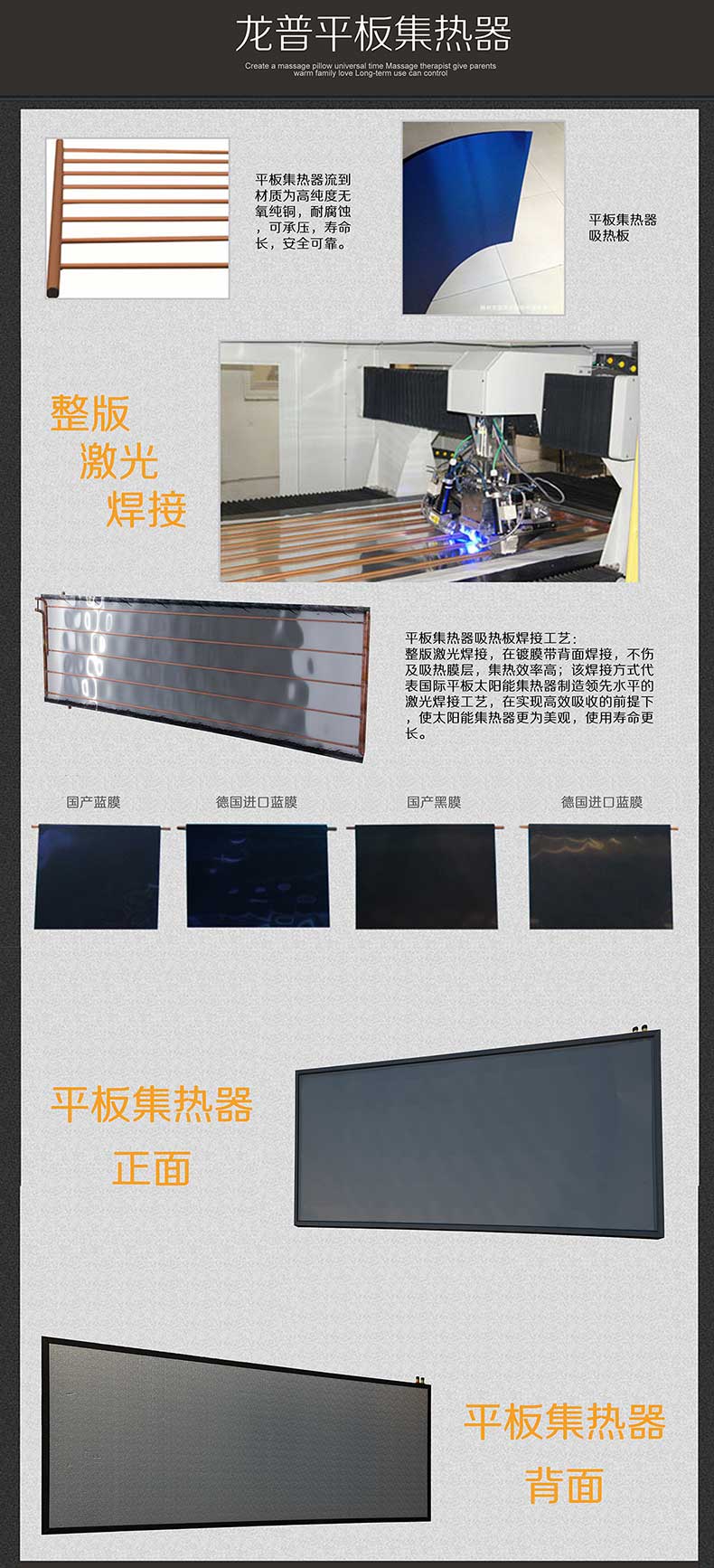 進(jìn)口黑膜平板集熱器